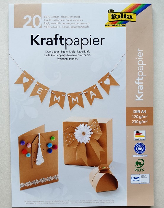 Kraftpapier + Kraftkarton A4-Block