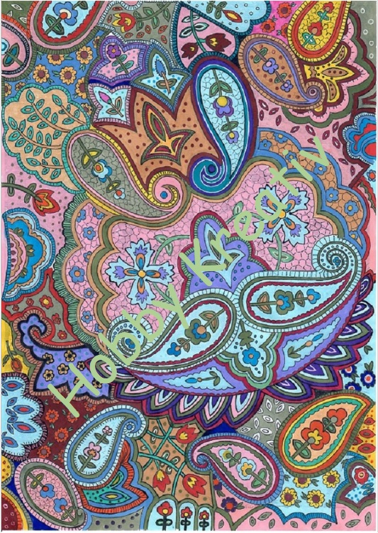 Digitales Schmuckpapier "Paisley bunt"