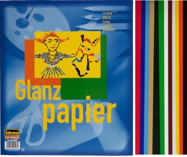 Glanzpapier (Buntpapier) gummiert A4