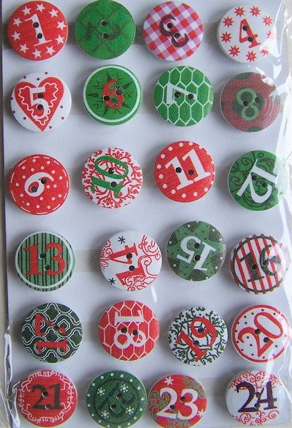 Adventskalenderzahlen "Knöpfe"