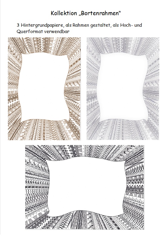 Digitales Hintergrundpapier "Bortenrahmen"