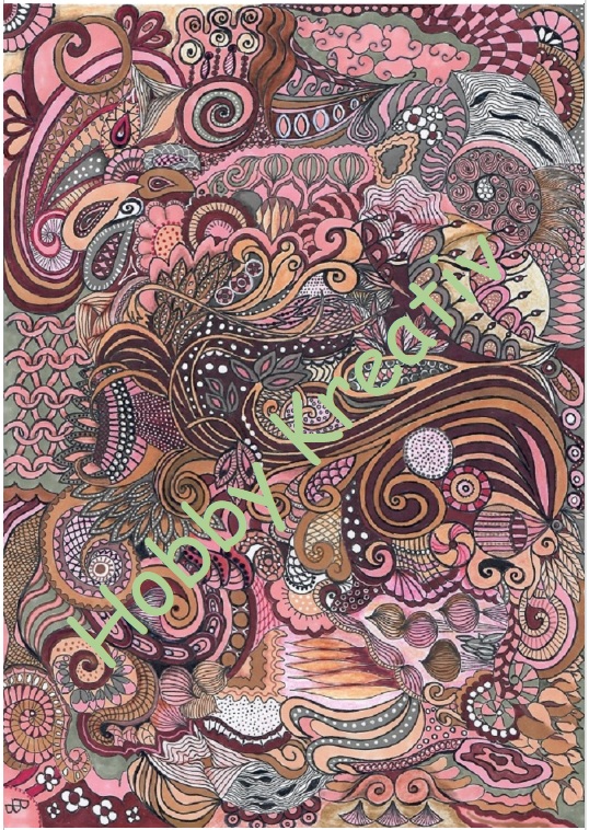 Digitales Schmuckpapier "Phantasie in rosa-braun"