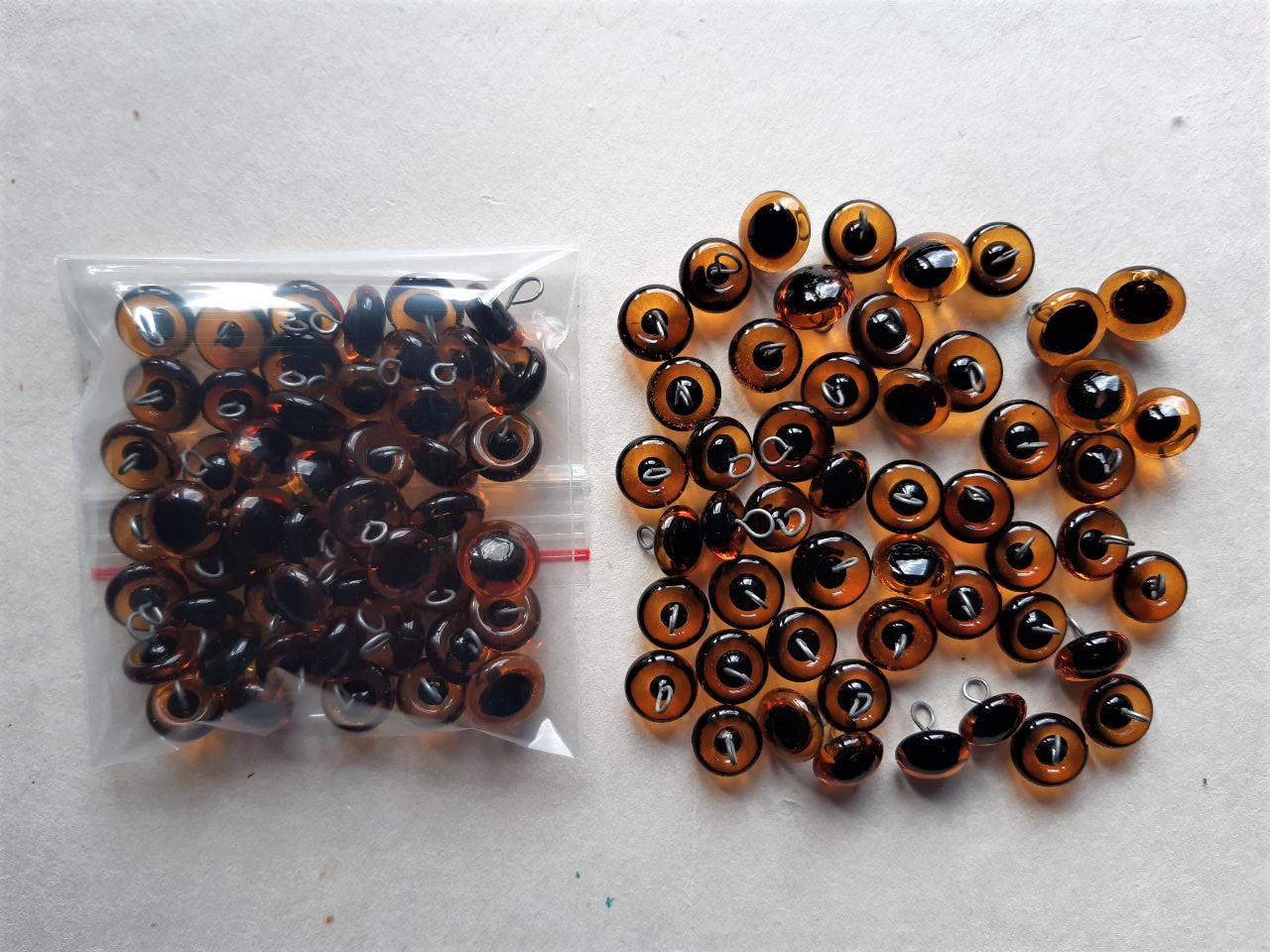 Glasaugen braun 12 mm 50er Pack