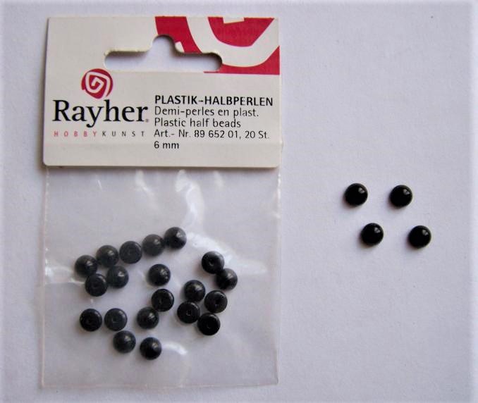 Plastik-Halbperlen 6 mm