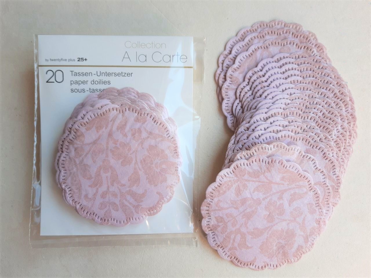 Tassendeckchen rosé-puder