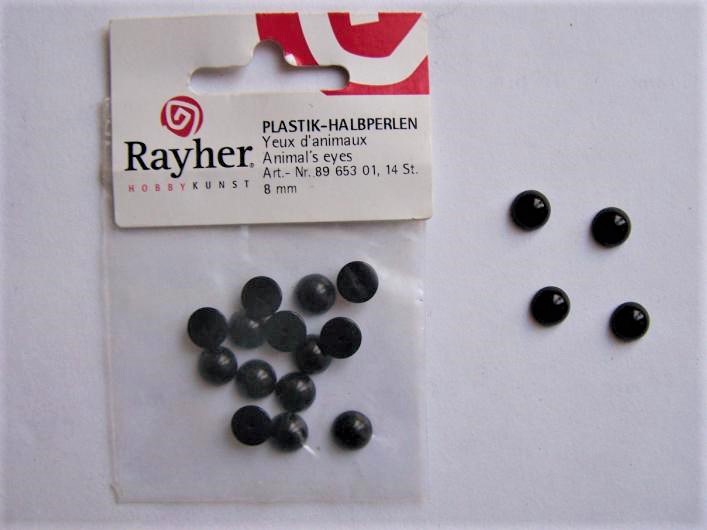 Plastik-Halbperlen 8 mm