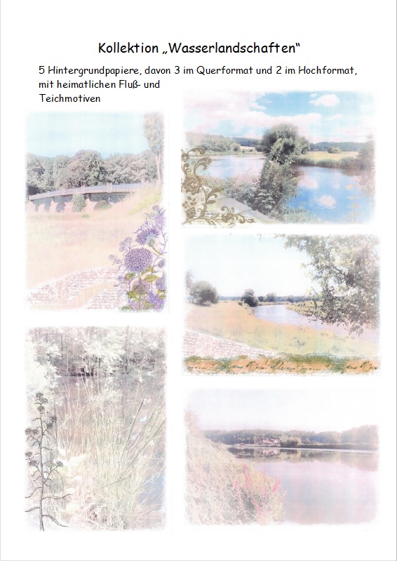 Digitales Hintergrundpapier "Wasserlandschaften"